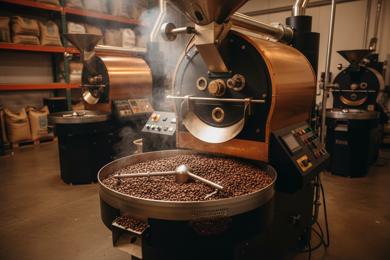 good coffee roasting machine is just finish the batch 